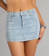 Shimmer And Stun Rhinestone Denim Skort